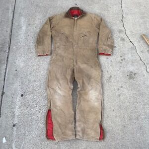Zero-Zone by Walls Insulated Coveralls Mens Large Beige Ankle Zip Regular Fit